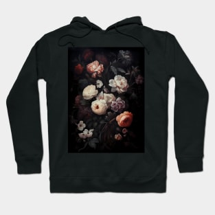 Vintage gothic floral bouquet with peonies and roses Hoodie